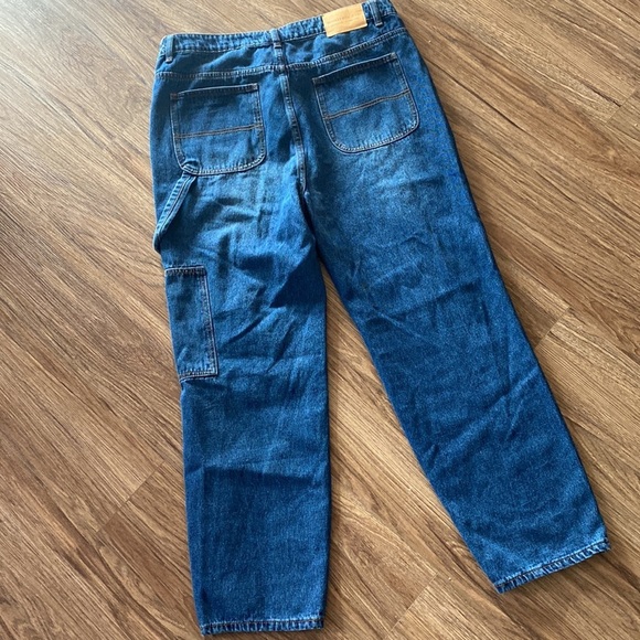 MONKEY RIDE Blue High Rise carpenter Mom Jeans Fit Women's Sz 15 cargo gorpcore - Picture 7 of 8